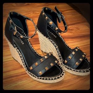Marc Fisher Studded espadrille wedge